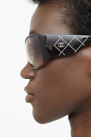 Chanel Brown 5080-B Crystal Sunglasses