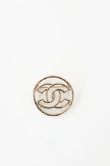 Chanel 2017 Hammered Metal CC Brooch
