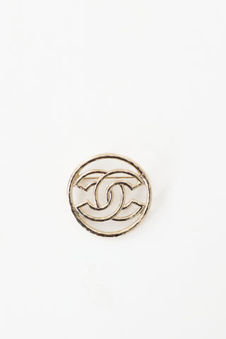 Chanel 2017 Hammered Metal CC Brooch