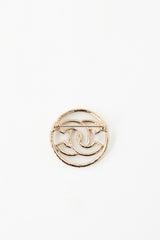 Chanel 2017 Hammered Metal CC Brooch