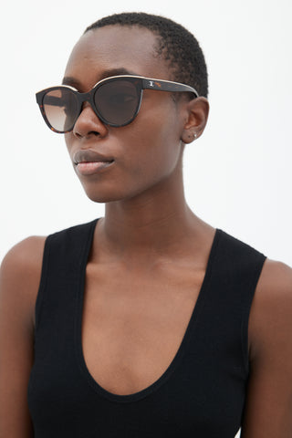 Chanel Brown 5414 Logo Round Sunglasses