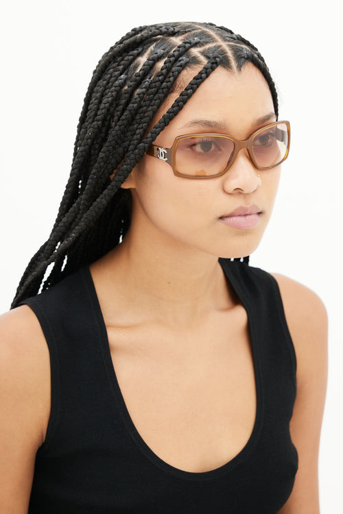 Chanel Brown 631/2L Rectangular Sunglasses