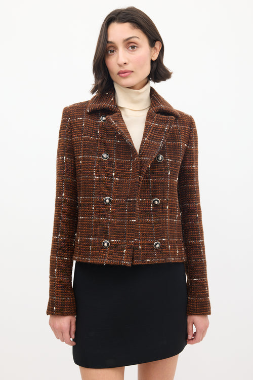 Chanel Pre-Fall 2024 Brown & White Wool Tweed Jacket