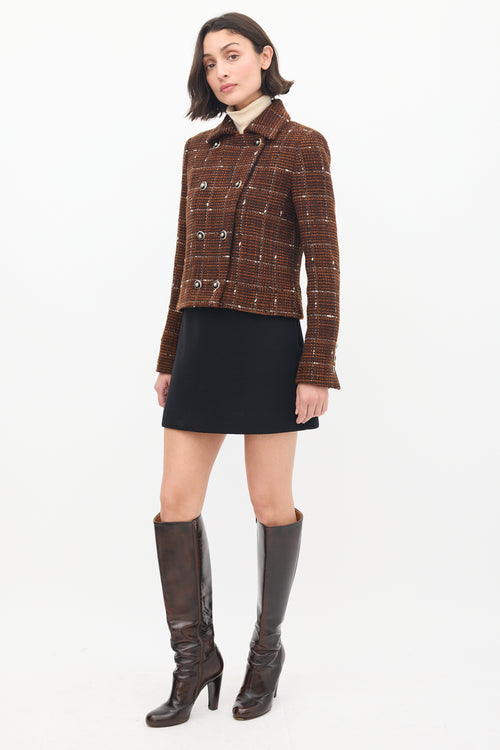 Chanel Pre-Fall 2024 Brown & White Wool Tweed Jacket