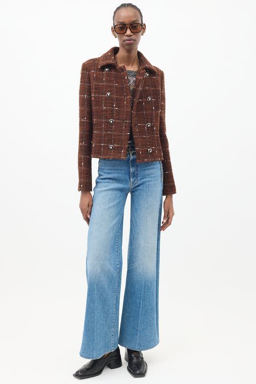 Chanel Pre-Fall 2024 Brown & White Wool Tweed Jacket