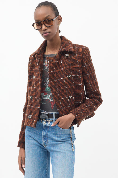 Chanel Pre-Fall 2024 Brown & White Wool Tweed Jacket