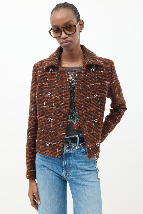 Chanel Pre-Fall 2024 Brown & White Wool Tweed Jacket