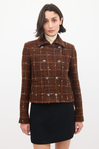 Chanel Pre-Fall 2024 Brown & White Wool Tweed Jacket