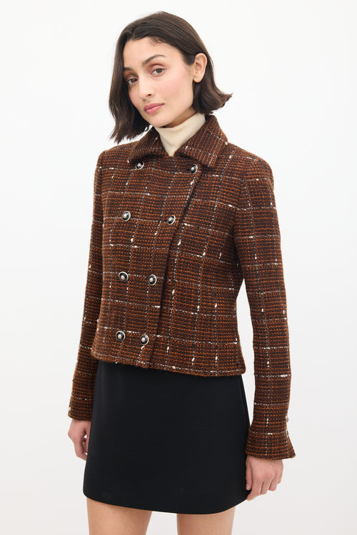 Chanel Pre-Fall 2024 Brown & White Wool Tweed Jacket