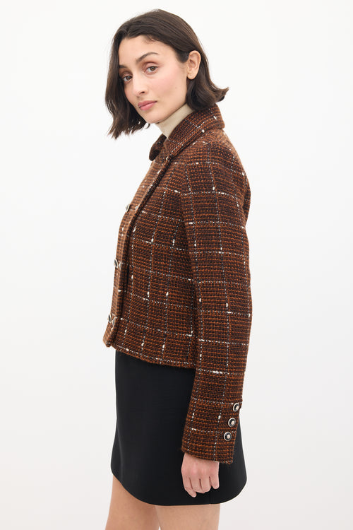 Chanel Pre-Fall 2024 Brown & White Wool Tweed Jacket