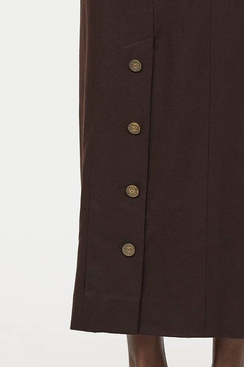 Chanel Fall 1998 Wool Buttoned Skirt