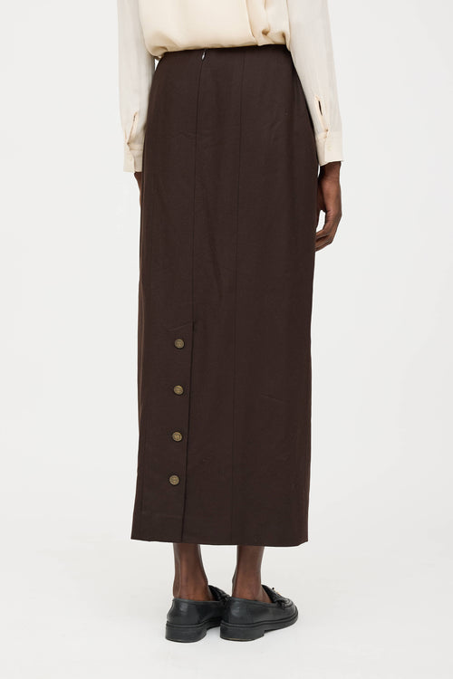 Chanel Fall 1998 Wool Buttoned Skirt