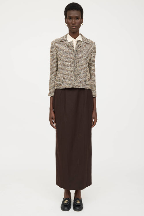 Chanel Fall 1998 Wool Buttoned Skirt