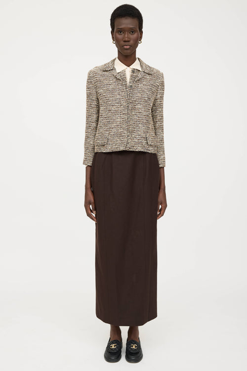 Chanel Fall 1998 Wool Buttoned Skirt