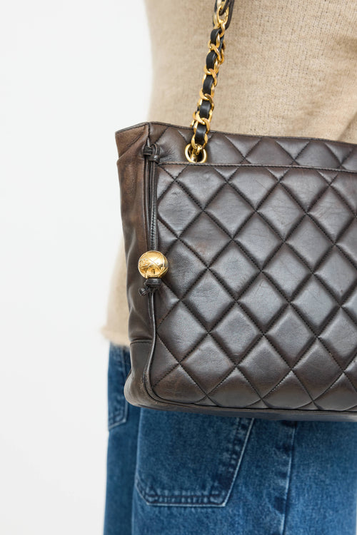 Saint Laurent 1995 Leather Tote Bag