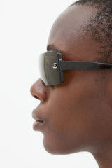 Chanel Brown & Silver 5067 Shield Sunglasses