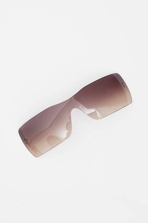 Chanel Brown & Silver 5067 Shield Sunglasses