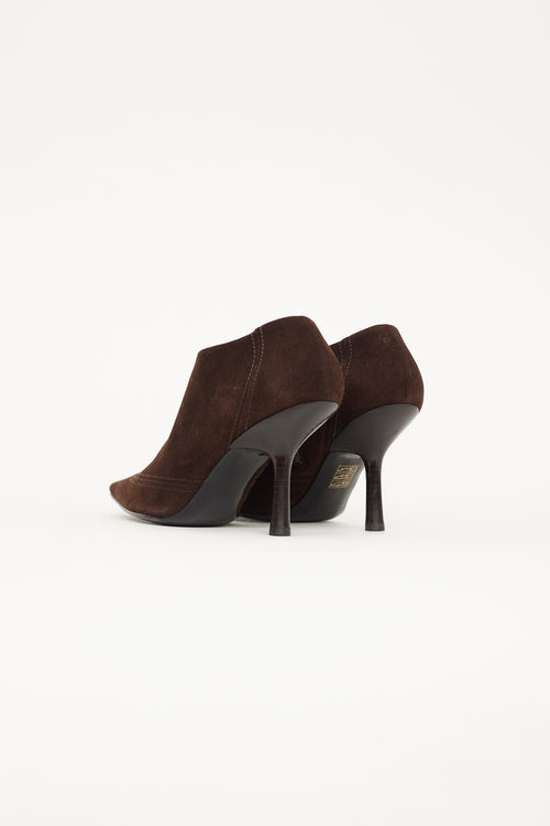 Chanel Brown Suede Pointed Toe Boot