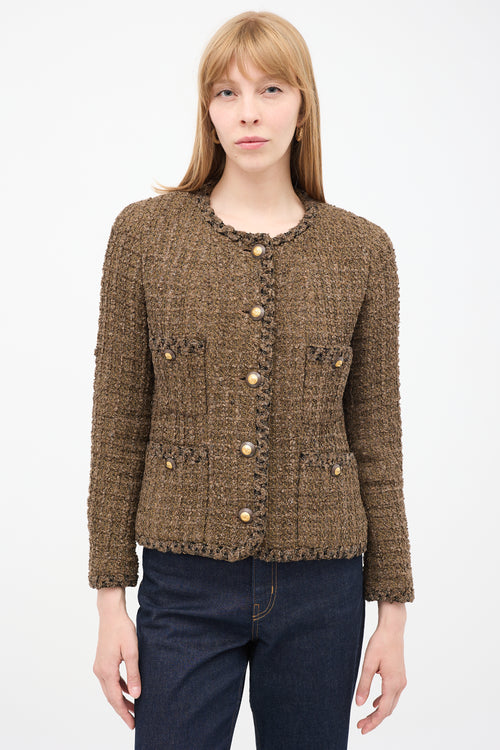 Vintage Brown Tweed Four Pocket Blazer