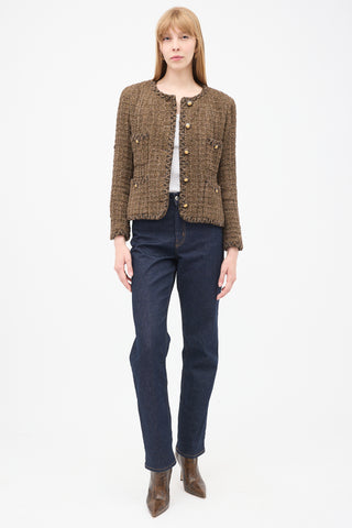 Chanel Fall 1993 Brown Tweed Four Pocket Blazer