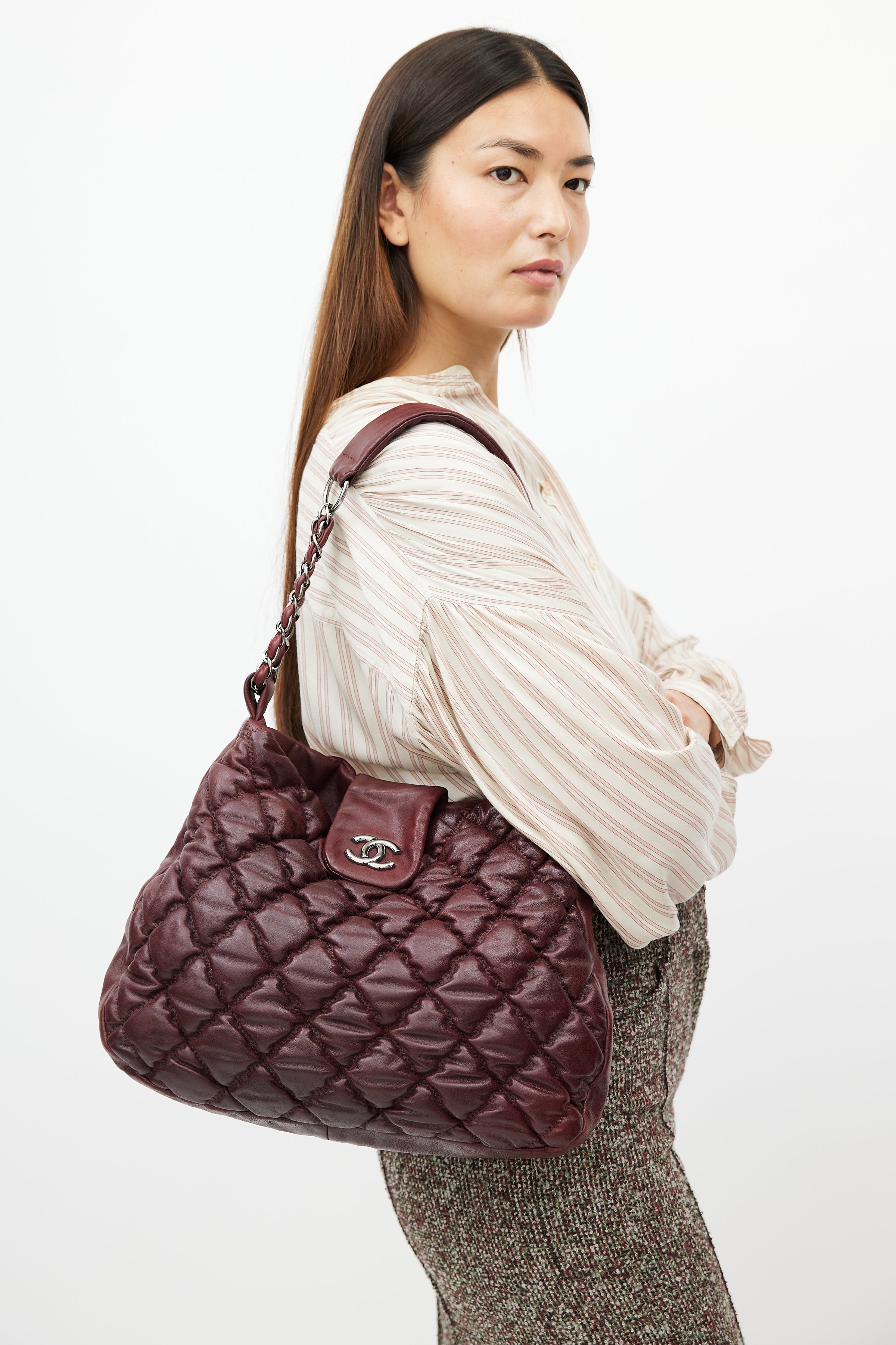 Chanel // 2008 Burgundy Quilted Leather Bubble Bag – VSP Consignment