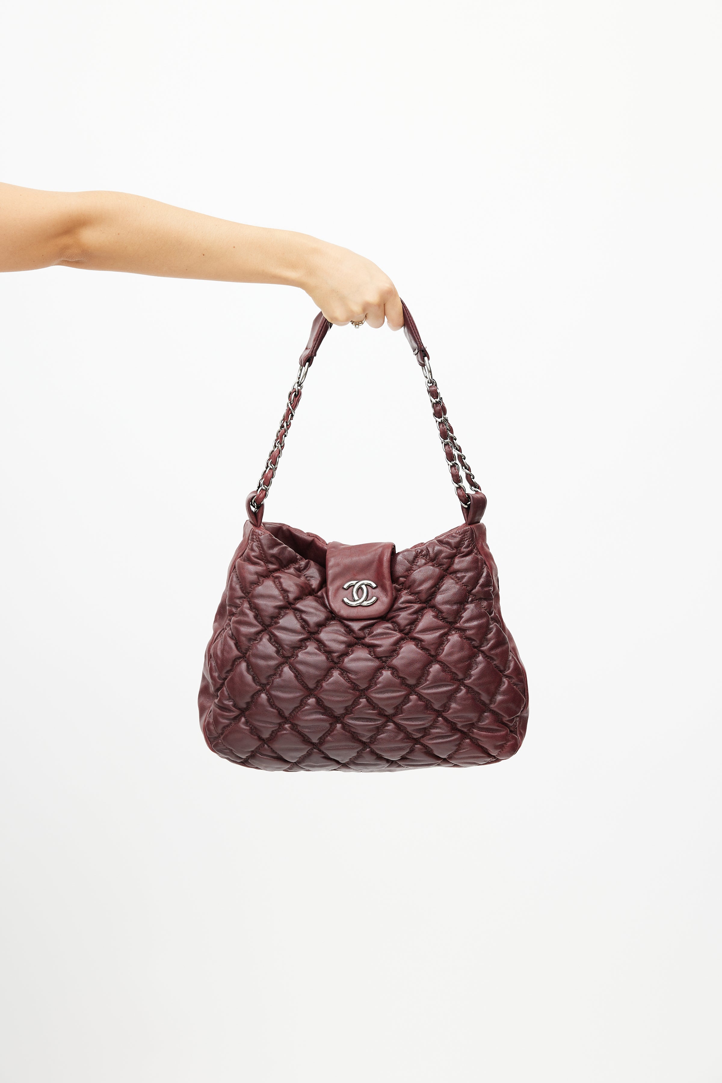 Chanel // 2008 Burgundy Quilted Leather Bubble Bag – VSP Consignment
