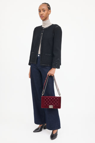 FW 2014 Burgundy Velvet Boy Bag