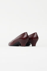 Chanel Burgundy Leather Toe Cap Pump