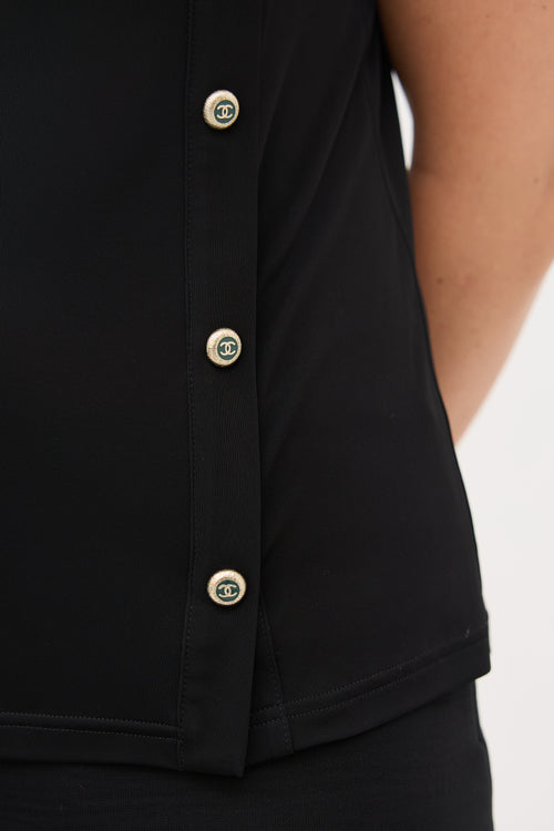 Chanel CC Button Tank Top