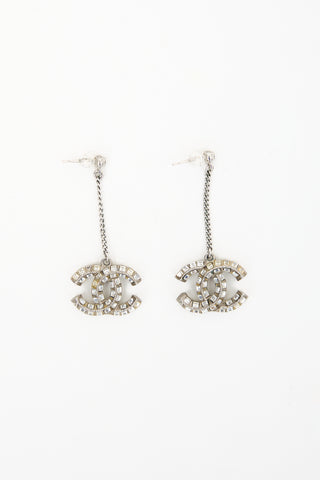 Chanel SS 2020 Crystal CC Drop Earrings