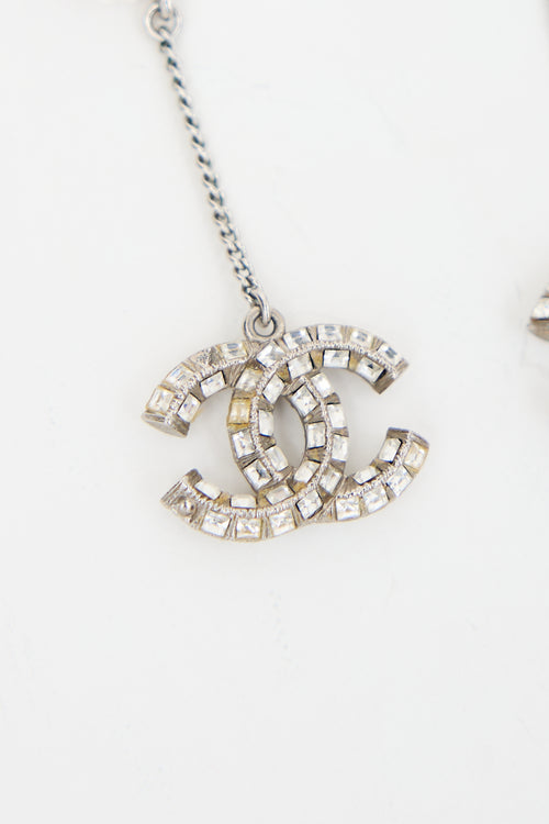 Chanel SS 2020 Crystal CC Drop Earrings