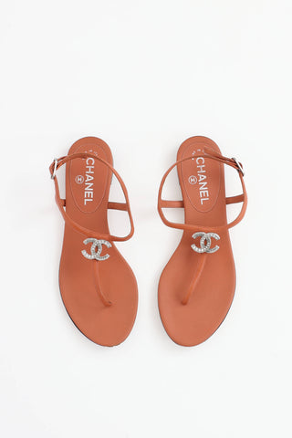 Chanel CC T-Strap Sandal