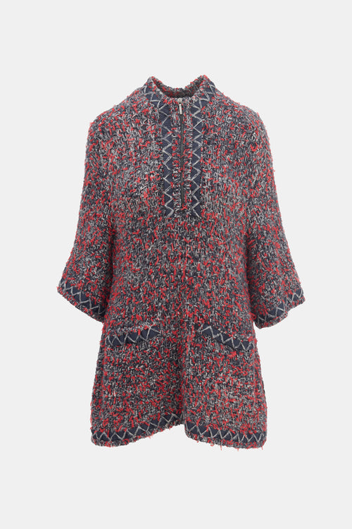 Chanel Navy & Multicolour Cashmere Tweed Sweater