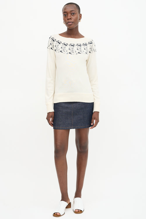 Chanel Cashmere Embroidered CC Sweater