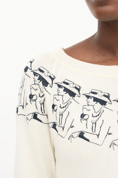 Chanel Cashmere Embroidered CC Sweater