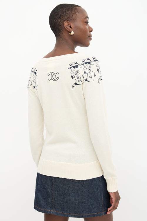 Chanel Cashmere Embroidered CC Sweater