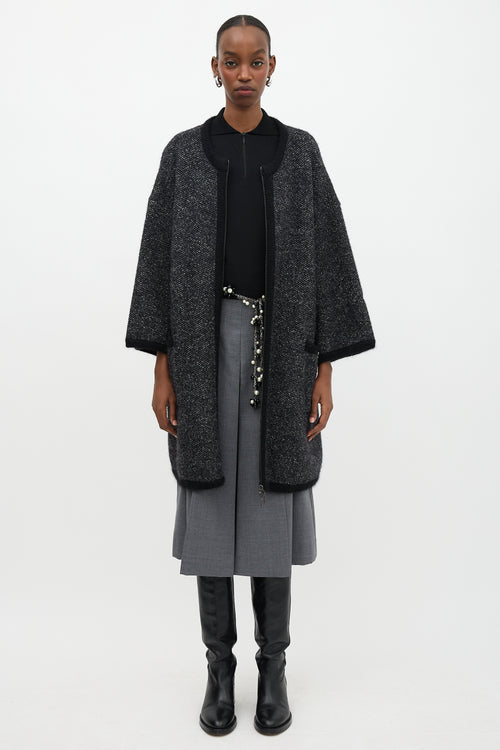 Chanel Cashmere Oversized Zip Cardigan