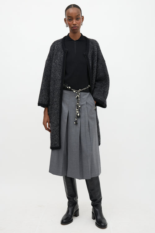Chanel Cashmere Oversized Zip Cardigan