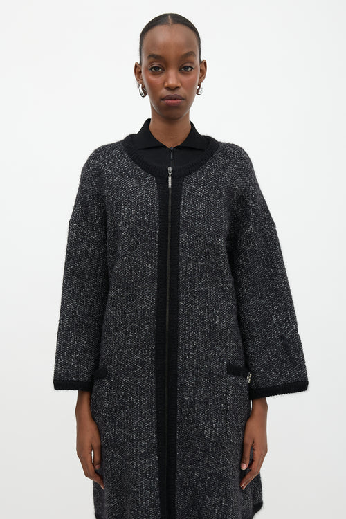Chanel Cashmere Oversized Zip Cardigan