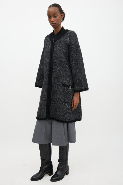 Chanel Cashmere Oversized Zip Cardigan