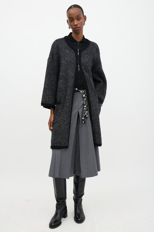Chanel Cashmere Oversized Zip Cardigan