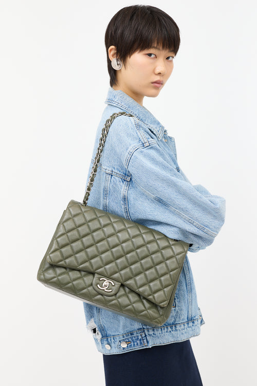 Chanel Caviar Leather Maxi Double Flap Bag