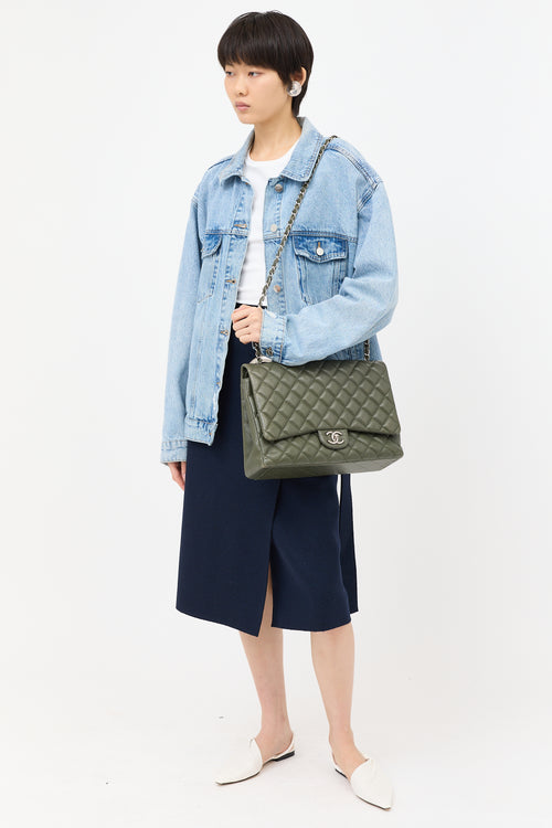Chanel Caviar Leather Maxi Double Flap Bag