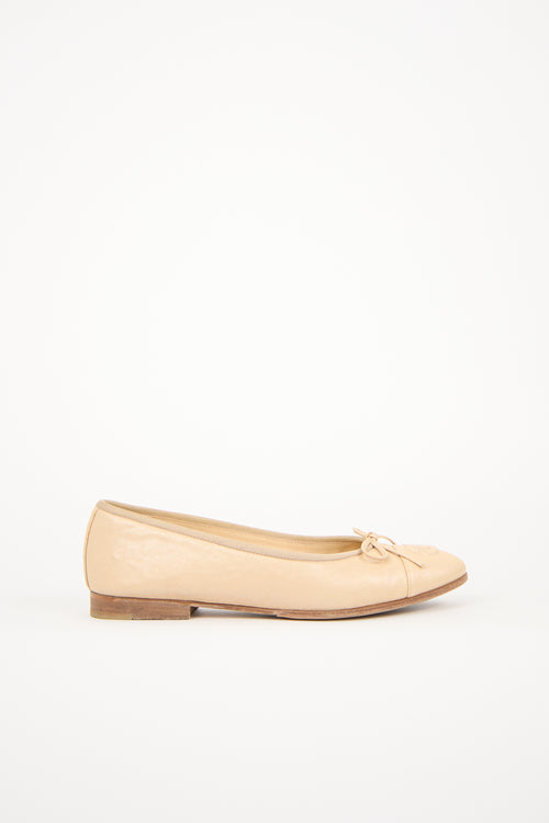 Chanel Caviar Leather CC Ballet Flat
