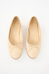 Chanel Caviar Leather CC Ballet Flat