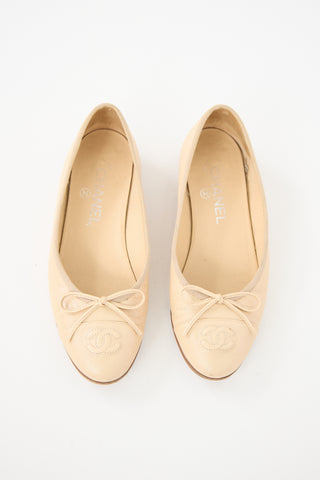 Chanel Caviar Leather CC Ballet Flat