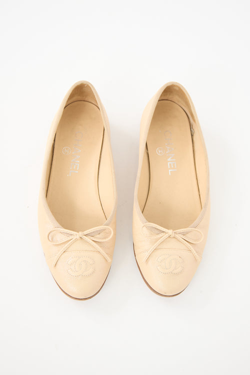 Chanel Caviar Leather CC Ballet Flat