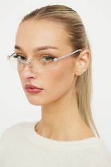 Chanel Silver Rectangle 4047 Clear Sunglasses