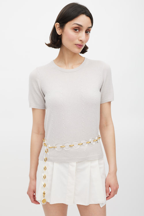 Chanel Clear & Gold Chain Link Medallion Belt