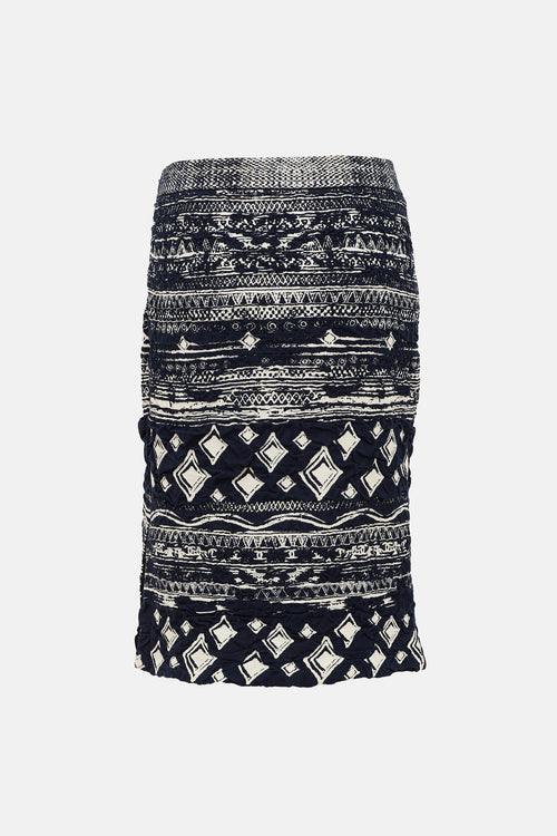 Chanel Cloqué Jacquard Knit Skirt